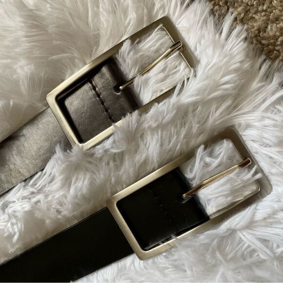 Target Belts 2 Total Vinyl & Split Leather Black & Brown - Picture 3 of 8